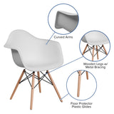 English Elm Commercial Grade Series Plastic Chair with Wooden Legs