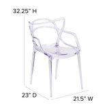 English Elm Commercial Grade Series Transparent Stacking Side Chair