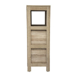 English Elm Farmhouse Bathroom Storage Organizer with Two Removable Drawers and Open Display Shelf