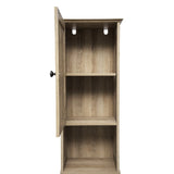 English Elm Farmhouse Freestanding Bathroom Linen Tower Storage Cabinet with Magnetic Close Doors, 2 Adjustable Shelves, Open Display Shelf, Drawer