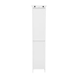 English Elm Farmhouse Freestanding Bathroom Linen Tower Storage Cabinet with Magnetic Close Doors, 2 Adjustable Shelves, Open Display Shelf, Drawer