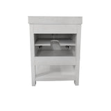 English Elm 24 Inch Bathroom Vanity with Sink Combo, Storage Cabinet with Soft Close Doors and Open Shelf, Carrara Marble Finish Countertop, /