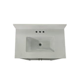 English Elm 30 Inch Bathroom Vanity with Sink Combo, Storage Cabinet with Soft Close Doors and Open Shelf, Carrara Marble Finish Countertop, /White