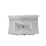 English Elm 30 Inch Bathroom Vanity with Sink Combo, Storage Cabinet with Soft Close Doors and Open Shelf, Carrara Marble Finish Countertop, /