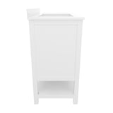 English Elm 36 Inch Bathroom Vanity with Sink, Storage Cabinet with Soft Close Doors, Open Shelf and 3 Drawers, Carrara Marble Finish Countertop, /Gold