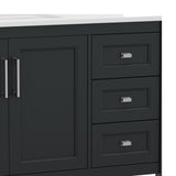 English Elm 42 Inch Bathroom Vanity with Sink, Storage Cabinet with Soft Close Doors, Open Shelf and 3 Drawers, Carrara Marble Finish Countertop,