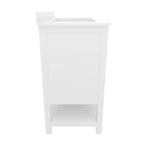 English Elm 42 Inch Bathroom Vanity with Sink, Storage Cabinet with Soft Close Doors, Open Shelf and 3 Drawers, Carrara Marble Finish Countertop, /Gold