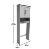 English Elm Over the Toilet Bathroom Storage Cabinet Organizer with 2 Magnetic Closure Doors, Adjustable Cabinet Shelf, and Open Lower Shelf