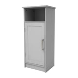 English Elm Bathroom Storage Cabinet Organizer with Magnetic Closure Door, In-Cabinet Adjustable Shelf, and Upper Open Shelf