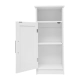 English Elm Bathroom Storage Cabinet Organizer with Magnetic Closure Door, In-Cabinet Adjustable Shelf, and Upper Open Shelf