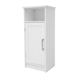 English Elm Bathroom Storage Cabinet Organizer with Magnetic Closure Door, In-Cabinet Adjustable Shelf, and Upper Open Shelf