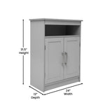 English Elm Bathroom Storage Cabinet Organizer with Two Magnetic Closure Doors, In-Cabinet Adjustable Shelf, and Upper Open Shelf