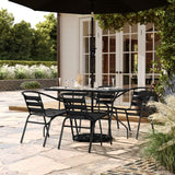 Commercial Grade 5 Piece Commercial Outdoor Patio Dining Set with 47