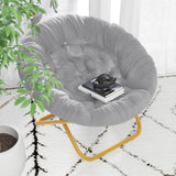 English Elm 38" Oversize Portable Faux Fur Folding Saucer Moon Chair for Dorm and Bedroom,