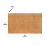 English Elm 18" x 30" Indoor/Outdoor Solid Coir Doormat with Non-Slip Backing