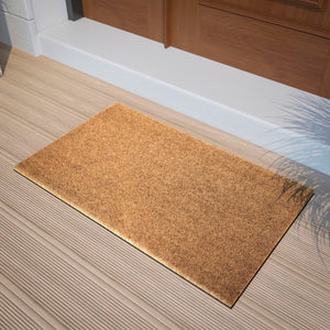 English Elm 18" x 30" Indoor/Outdoor Solid Coir Doormat with Non-Slip Backing