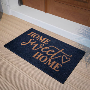 English Elm 18" x 30" Indoor/Outdoor Coir Doormat with Natural Home Sweet Home Message and Non-Slip Backing