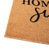 English Elm 18" x 30" Indoor/Outdoor Coir Doormat with Black Home Sweet Home Message and Non-Slip Backing