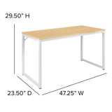 English Elm Commercial Grade Tiverton Industrial Modern Desk - Commercial Grade Office Computer Desk and Home Office Desk - 47" Long (Maple/)