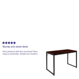 English Elm Commercial Grade Tiverton Industrial Modern Desk - Commercial Grade Office Computer Desk and Home Office Desk - 47" Long (Mahogany/Black)