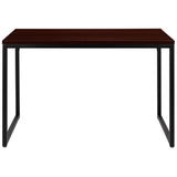 English Elm Commercial Grade Tiverton Industrial Modern Desk - Commercial Grade Office Computer Desk and Home Office Desk - 47" Long (Mahogany/Black)