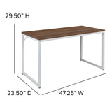 English Elm Commercial Grade Tiverton Industrial Modern Desk - Commercial Grade Office Computer Desk and Home Office Desk - 47" Long (Walnut/)