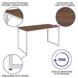 English Elm Commercial Grade Tiverton Industrial Modern Desk - Commercial Grade Office Computer Desk and Home Office Desk - 47" Long (Walnut/)