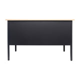 English Elm Commercial Grade Commercial Grade 30x48 Right Side Single Pedestal Desk with 3 Locking Drawers, Top and Black Frame