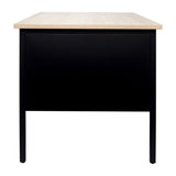 English Elm Commercial Grade Commercial Grade 30x48 Right Side Single Pedestal Desk with 3 Locking Drawers, Top and Black Frame