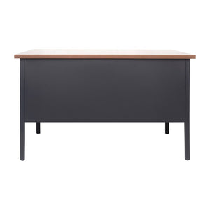 English Elm Commercial Grade Commercial Grade 30x48 Right Side Single Pedestal Desk with 3 Locking Drawers, Top and Black Frame