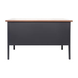 English Elm Commercial Grade Commercial Grade 30x48 Right Side Single Pedestal Desk with 3 Locking Drawers, Top and Black Frame