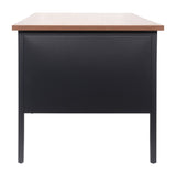 English Elm Commercial Grade Commercial Grade 30x48 Right Side Single Pedestal Desk with 3 Locking Drawers, Top and Black Frame