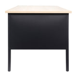 English Elm Commercial Grade Commercial Grade 30x60 Right Side Single Pedestal Desk with 3 Locking Drawers, Top and Black Frame