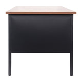 English Elm Commercial Grade Commercial Grade 30x60 Right Side Single Pedestal Desk with 3 Locking Drawers, Top and Black Frame