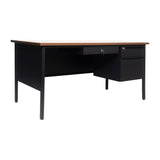 English Elm Commercial Grade Commercial Grade 30x60 Right Side Single Pedestal Desk with 3 Locking Drawers, Top and Black Frame