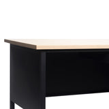 English Elm Commercial Grade Commercial Grade 30x70 Right Side Single Pedestal Desk with 3 Locking Drawers, Top and Black Frame