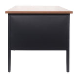 English Elm Commercial Grade Commercial Grade 30x70 Right Side Single Pedestal Desk with 3 Locking Drawers, Top and Black Frame