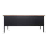 English Elm Commercial Grade Commercial Grade 30x60 Double Pedestal Desk with 5 Locking Drawers, Top and Black Frame