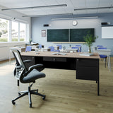 Commercial Grade Commercial Grade 30x70 Double Pedestal Desk with 5 Locking Drawers, Top and Black Frame