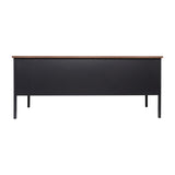 English Elm Commercial Grade Commercial Grade 30x70 Double Pedestal Desk with 5 Locking Drawers, Top and Black Frame