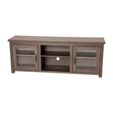 English Elm Classic TV Stand up to 80" TVs - Modern Finish with Full Glass Doors - 65" Engineered Wood Frame - 3 Shelves