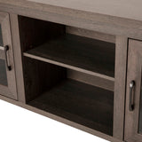 English Elm Classic TV Stand up to 80" TVs - Modern Finish with Full Glass Doors - 65" Engineered Wood Frame - 3 Shelves