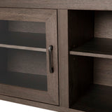 English Elm Classic TV Stand up to 80" TVs - Modern Finish with Full Glass Doors - 65" Engineered Wood Frame - 3 Shelves