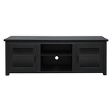 English Elm Classic TV Stand for up to 80" TVs - Modern Finish with Full Glass Doors - 65" Engineered Wood Frame - 3 Shelves