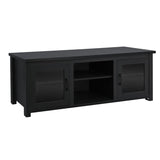 English Elm Classic TV Stand for up to 80" TVs - Modern Finish with Full Glass Doors - 65" Engineered Wood Frame - 3 Shelves