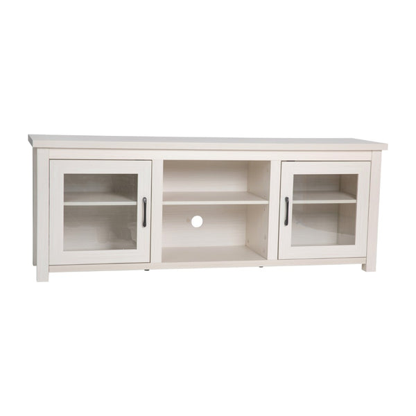 English Elm Classic TV Stand up to 80" TVs - Modern Finish with Full Glass Doors - 65" Engineered Wood Frame - 3 Shelves
