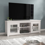 English Elm Classic TV Stand up to 80" TVs - Modern Finish with Full Glass Doors - 65" Engineered Wood Frame - 3 Shelves