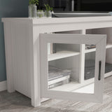 English Elm Classic TV Stand up to 80" TVs - Modern Finish with Full Glass Doors - 65" Engineered Wood Frame - 3 Shelves