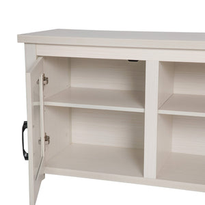 English Elm Classic TV Stand up to 80" TVs - Modern Finish with Full Glass Doors - 65" Engineered Wood Frame - 3 Shelves