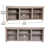 English Elm Farmhouse TV Stand up to 80" TVs - 65" Engineered Wood Framed Media Console with Open Storage in Finish